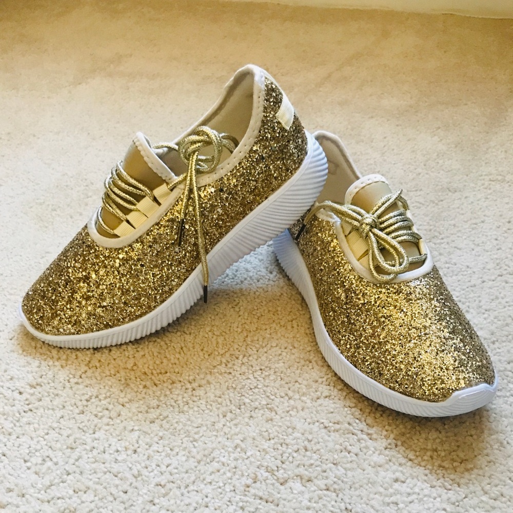 ⚡️clearance 1 left⚡️ Gold Glitter Fashion Sneakers - Picture 4 of 8